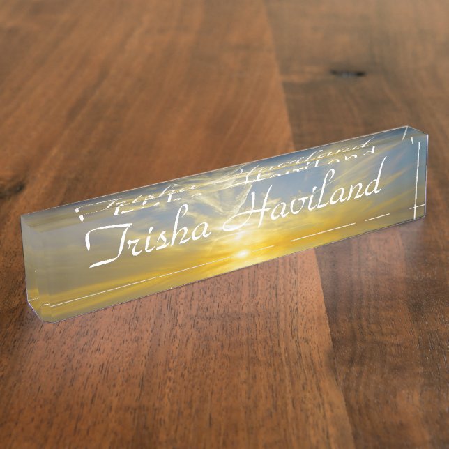 Sunset - Desk Nameplate - HAMbyWhiteGlove (Side)