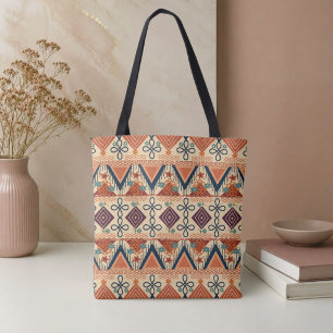 Sunset Diamond & Oval Symmetry Tote Bag