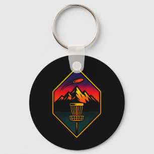 Sunset Disc Golf - Mountains Sket Trees Key Ring