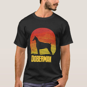 Sunset Doberman Cool Sunshine Dog Silhouette Of A T-Shirt
