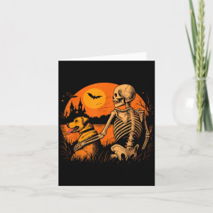 Sunset Dog Skeleton Halloween Spooky Dogs Lovers Card