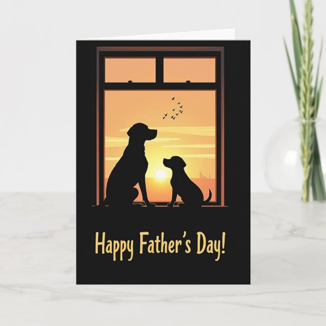 Sunset Dogs Fathers Day Card (Front)