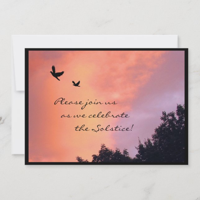 Sunset Doves Summer Solstice Party Invitation (Front)