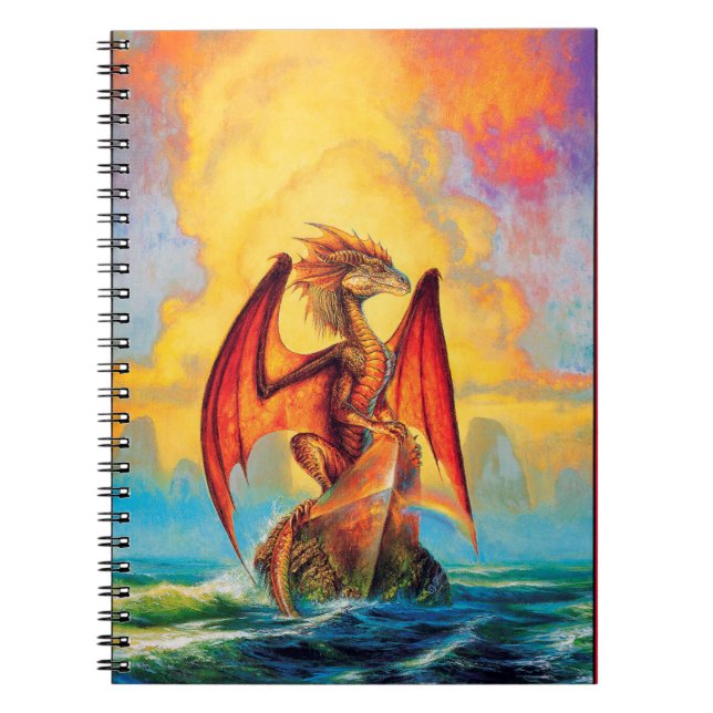 Sunset Dragon Fantasy Art Notebook - Enchanted (Front)