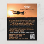 Sunset Drone Silhouette, Drone Rental Company Flyer<br><div class="desc">Sunset Drone Silhouette,  Drone Rental Company Advertising Flyers By The Business Card Store.</div>