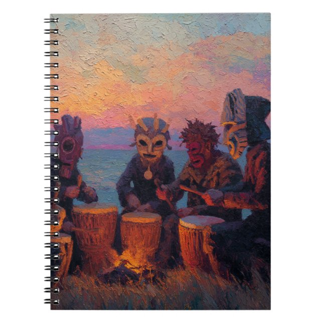 Sunset Drum Circle Notebook (Front)