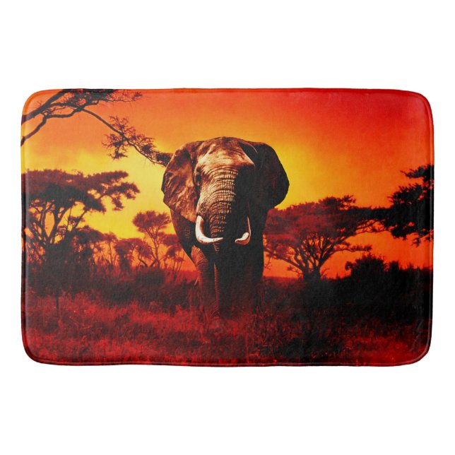 Sunset Elephant Bath Mat (Front)