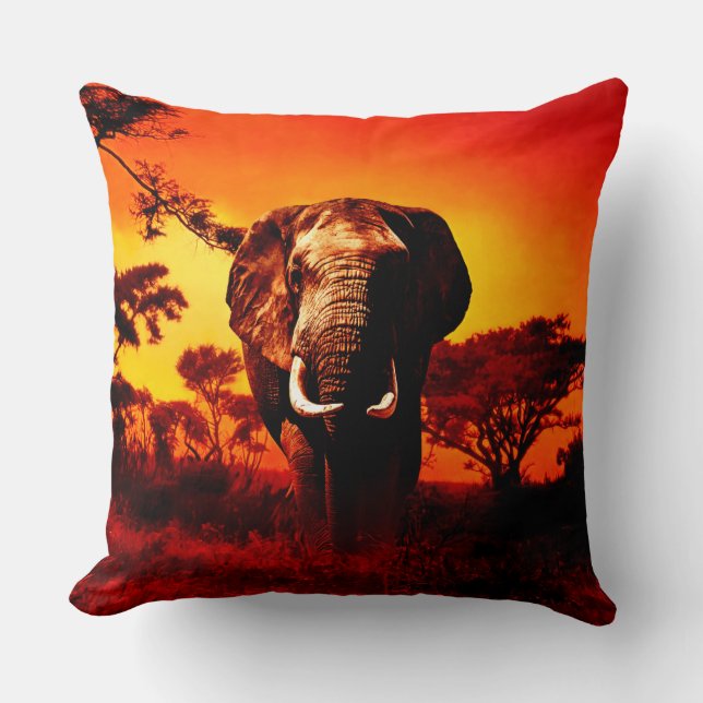 Sunset Elephant Cushion (Front)