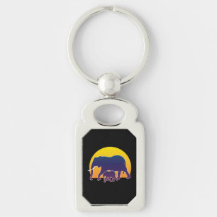 Sunset Elephants Key Ring