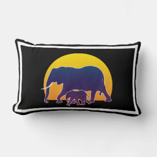 Sunset Elephants Lumbar Cushion