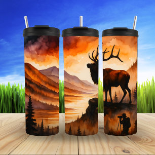 Sunset Elk, Mountain Majesty Thermal Tumbler