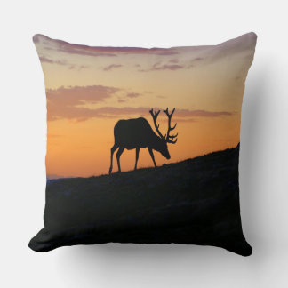 Sunset Elk Silhouette Cushion