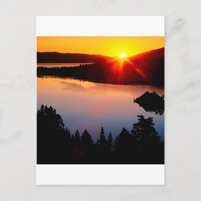 Sunset Emerald Bay Lake Tahoe Postcard (Front)