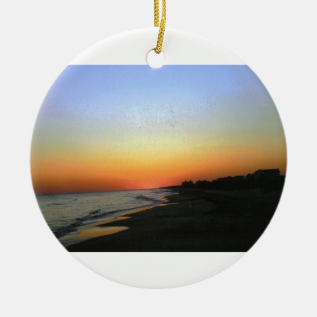 SUNSET EMERALD ISLE CERAMIC TREE DECORATION (Front)