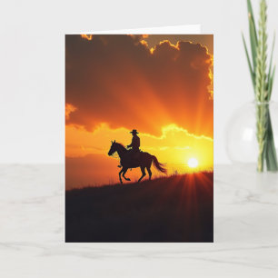 Sunset Equestrian Fathers Day Card
