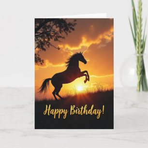 Sunset Equine Birthday Card