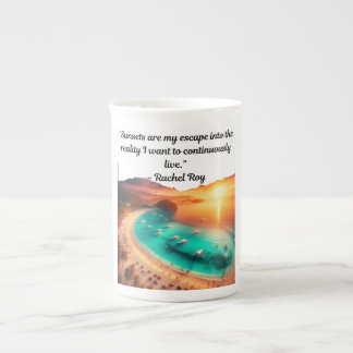 Sunset Escape Quote T-Shirt Bone China Mug