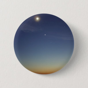 Sunset Evening Moon Stars 6 Cm Round Badge