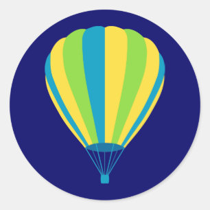 sunset fade hot air balloon classic round sticker