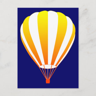 sunset fade hot air balloon postcard