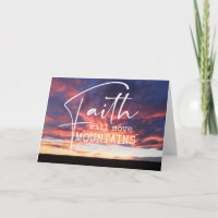 Sunset Faith Mountains Cross Christian Blank
