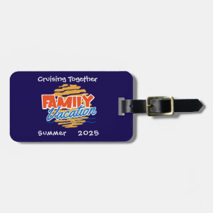 Sunset Family Vacation Cruise Orange Personalize  Luggage Tag