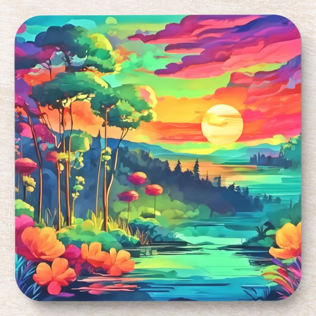 Sunset Fantasy Landscape Coaster (Front)