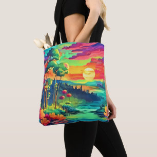 Sunset Fantasy Landscape Tote Bag