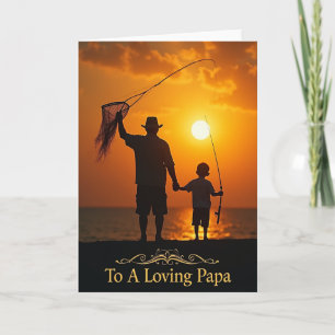 Sunset Fathers Day Fishing Card
