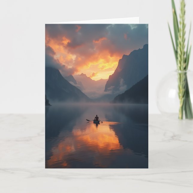 Sunset Fathers Day Lake View Card (Front)