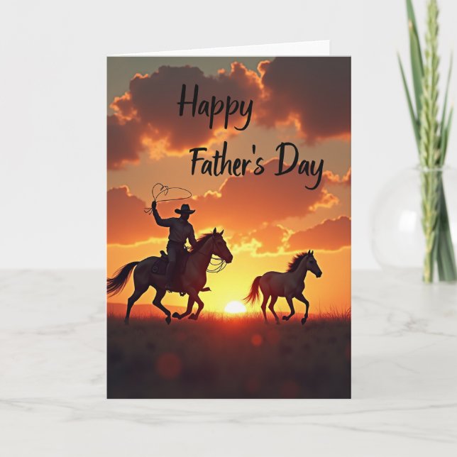 Sunset Fathers Day Lasso Card (Front)