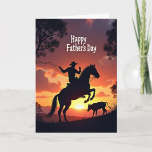 Sunset Fathers Day Silhouette Card