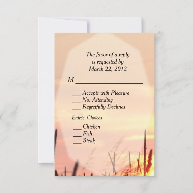 Sunset Field RSVP w Menu Choice (Front)