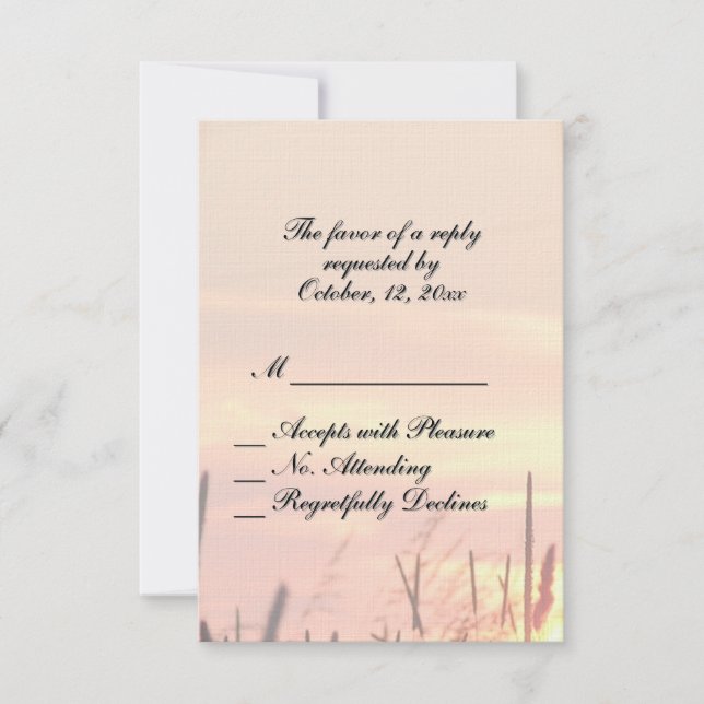 Sunset Field Wedding RSVP Card (Front)