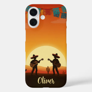 Sunset Fiesta – Whimsical Desert Celebration iPhone 16 Case