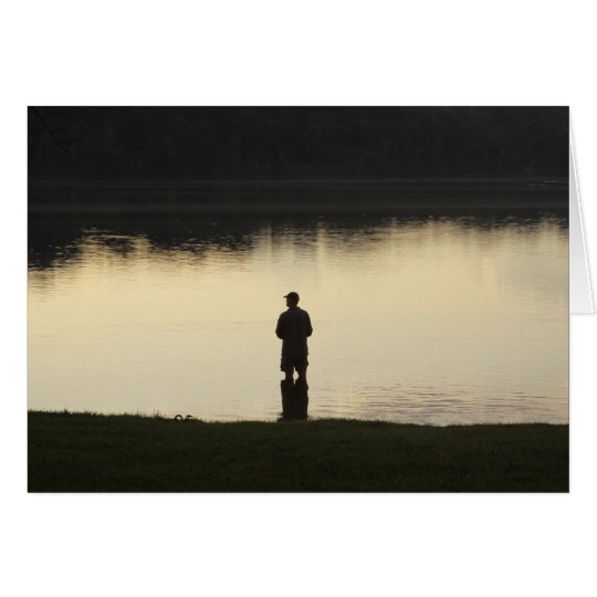 sunset fisherman card