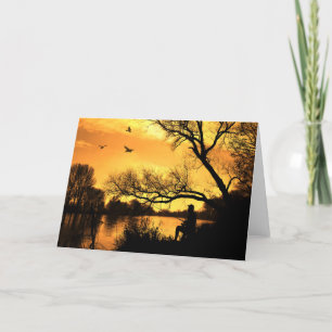Sunset fishing card