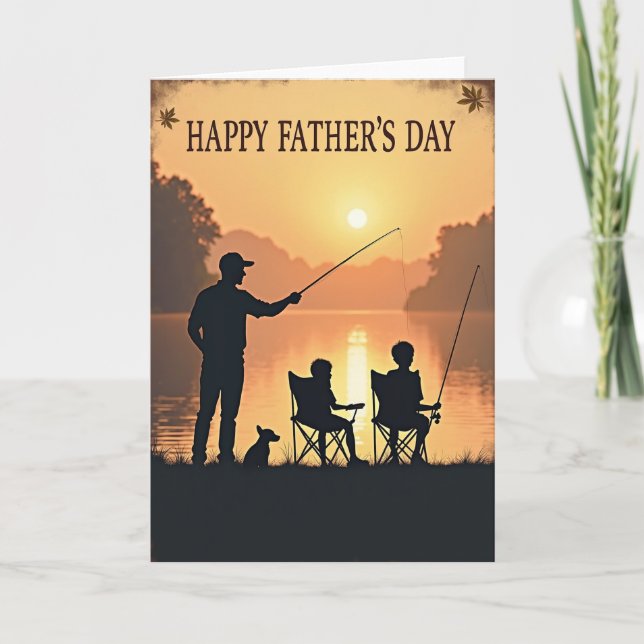 Sunset Fishing Fathers Day Card (Front)