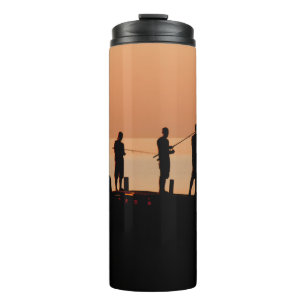 Sunset fishing thermal tumbler