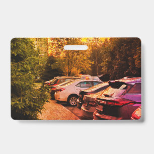 Sunset Flame Event Name Badge – Customisable ID Badge