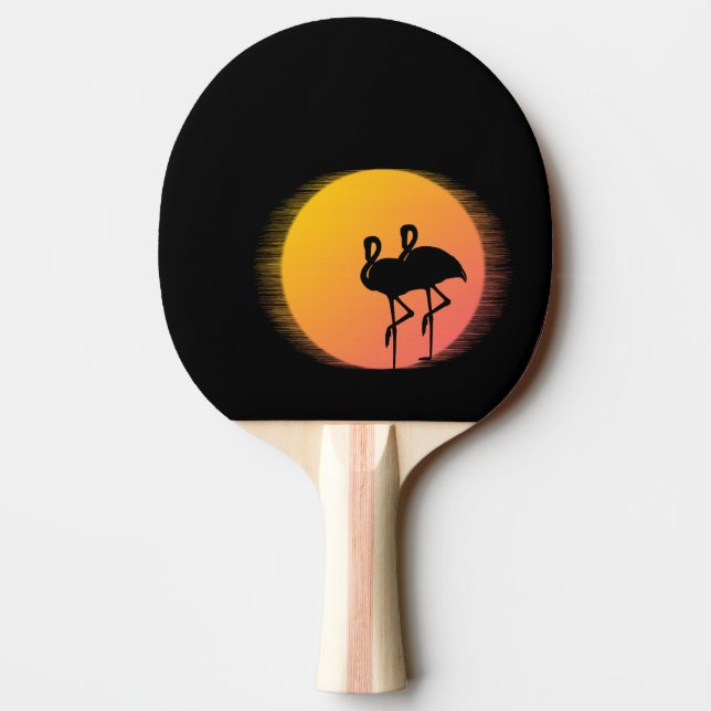 Sunset Flamingo Tranquillity Ping Pong Paddle (Back)