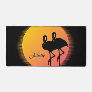 Sunset Flamingos Personal with Name Desk Mat
