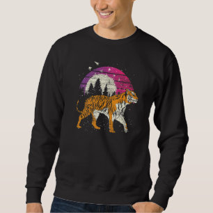 Sunset Flock Of Birds Wild Cat Predator Animal Ret Sweatshirt