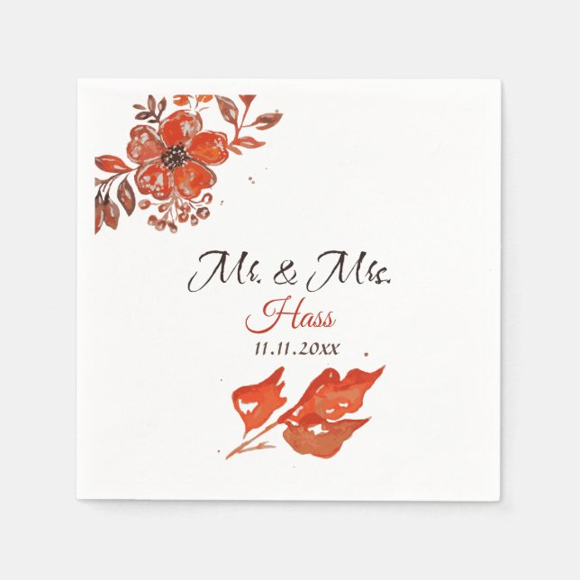 Sunset Flowers Napkin (Front)