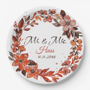 Sunset Flowers Paper Plate