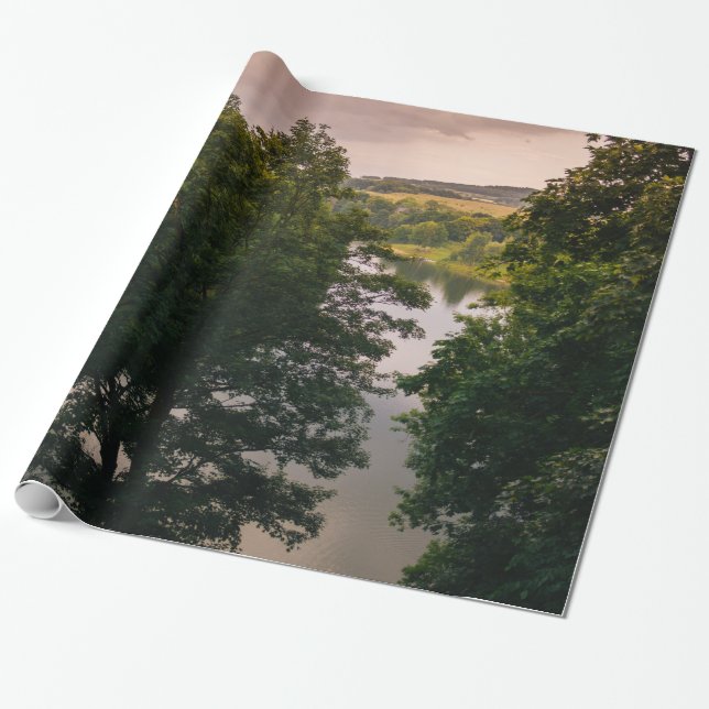 Sunset Forest Lake Landscape Photograph Wrapping Paper (Unrolled)