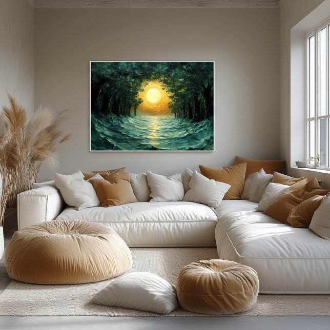 Sunset Forest Reflection – Abstract Golden Sun Poster (Creator Uploaded)