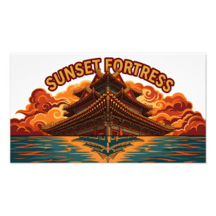 Sunset Fortress Wooden Ship Epic Photo Enlargement Print
