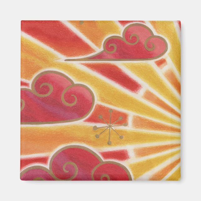 Sunset fridge magnet square (Front)