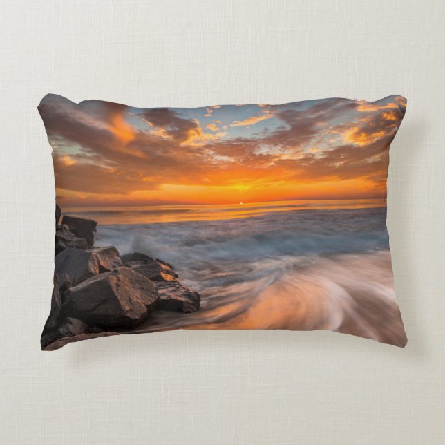 Sunset from Tamarach Beach Decorative Cushion (Front)